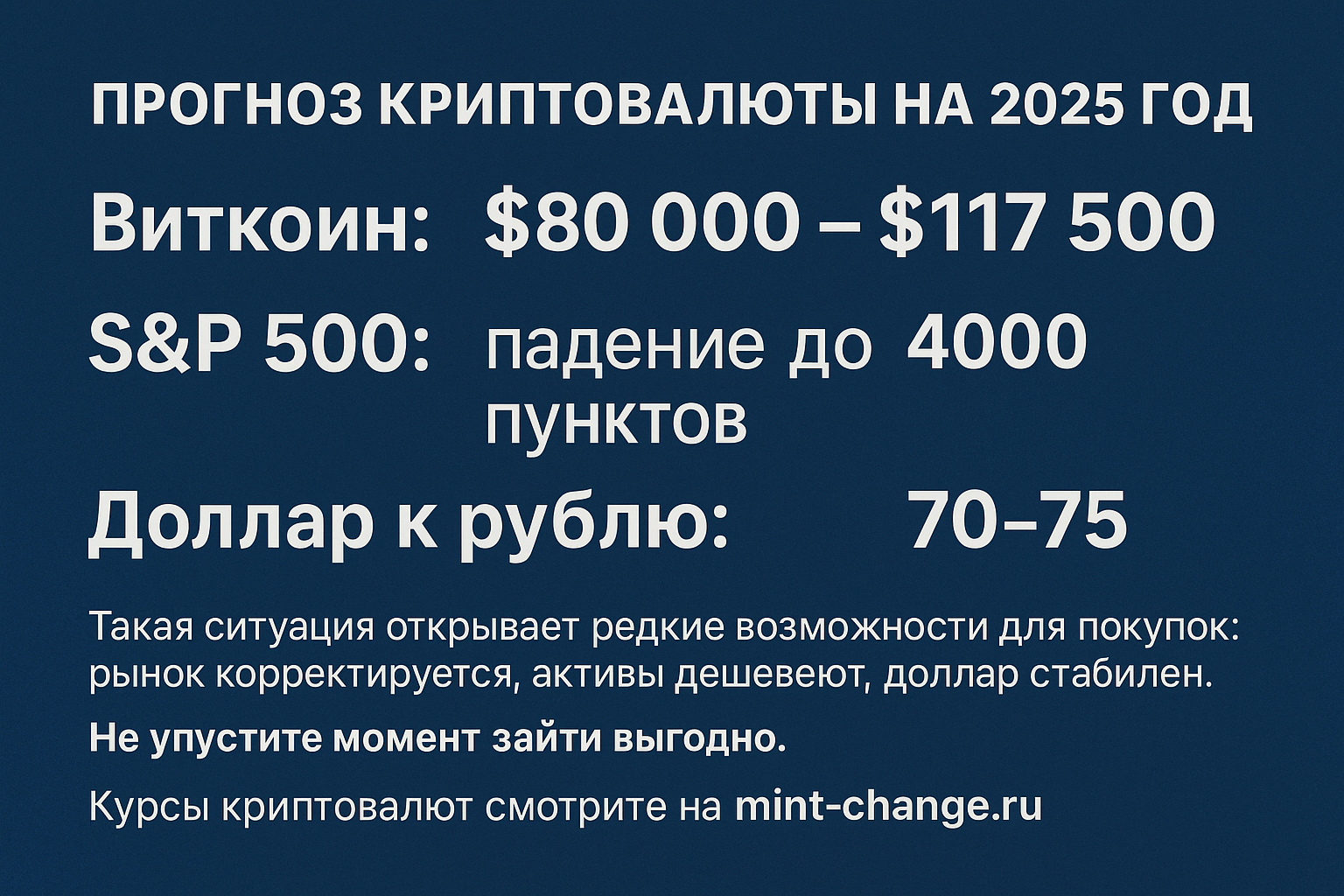 Прогноз криптовалюты: что ждёт рынок в 2025 году